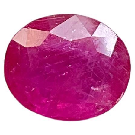 Certified 3.64 Carats Mozambique Ruby Oval Faceted Cutstone No Heat Natural Gem For Sale