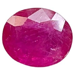 Certified 3.64 Carats Mozambique Ruby Oval Faceted Cutstone No Heat Natural Gem
