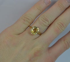 Certified 3.65 Carat No Heat Ceylon Yellow Sapphire 18 Carat Gold Solitaire Ring