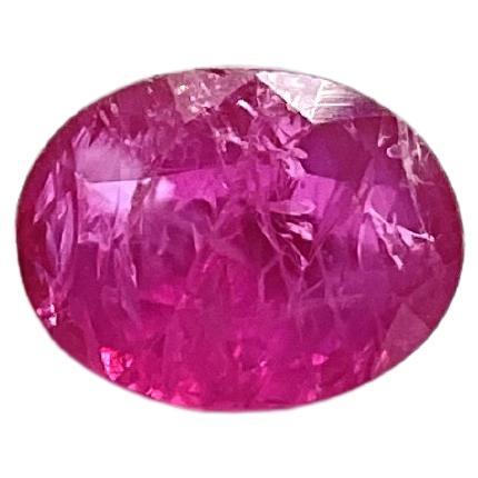 Certified 3.75 Carats Mozambique Ruby Oval Faceted Cutstone No Heat Natural Gem For Sale