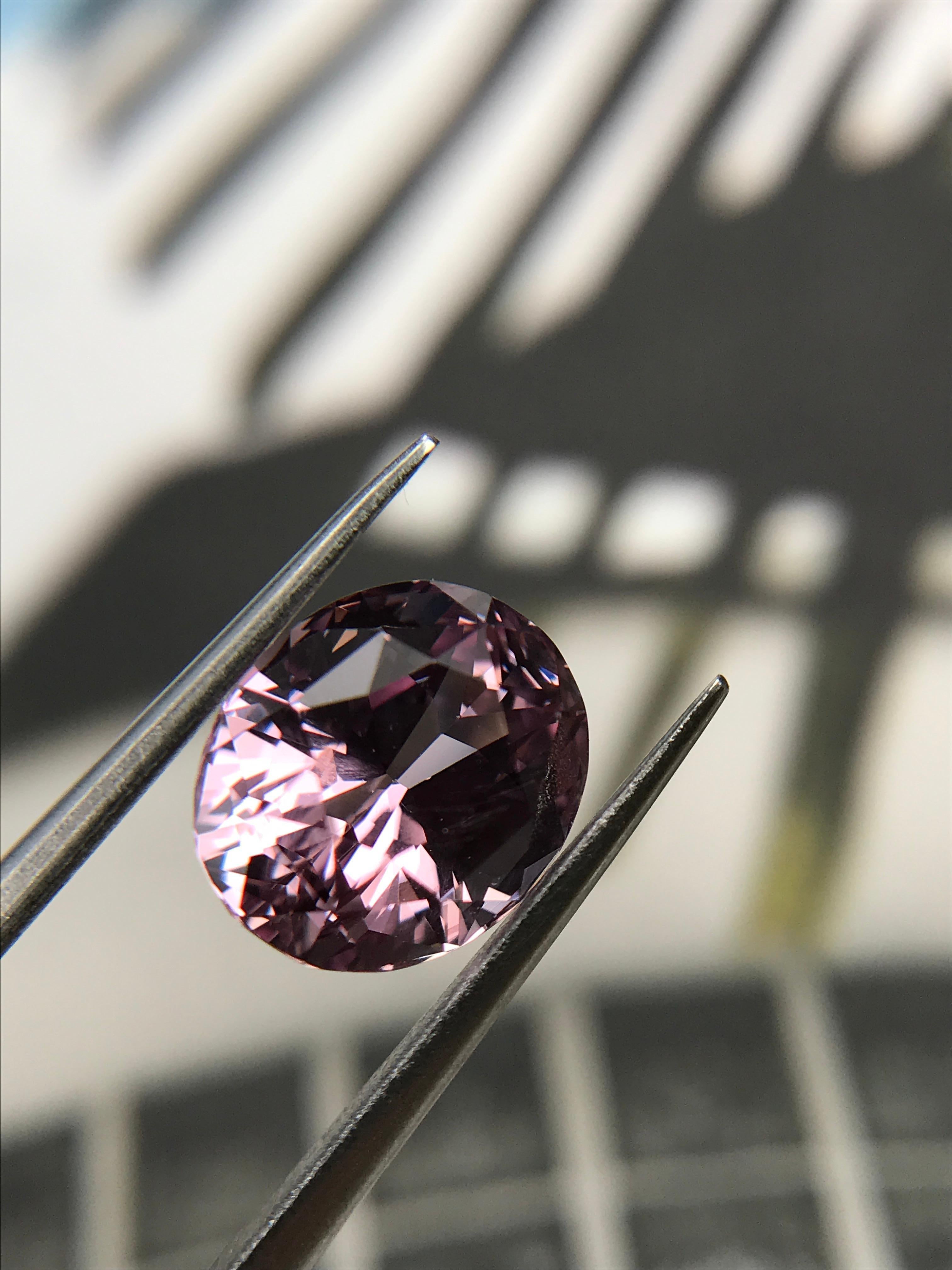 Contemporary 3.75 Carat Natural, Purple Oval Sapphire  For Sale