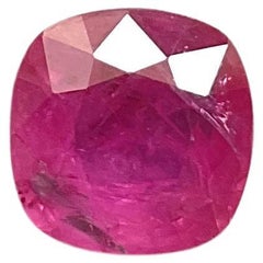 Certified 3.83 Carats Mozambique Ruby Cushion Faceted Cut stone No Heat Natural