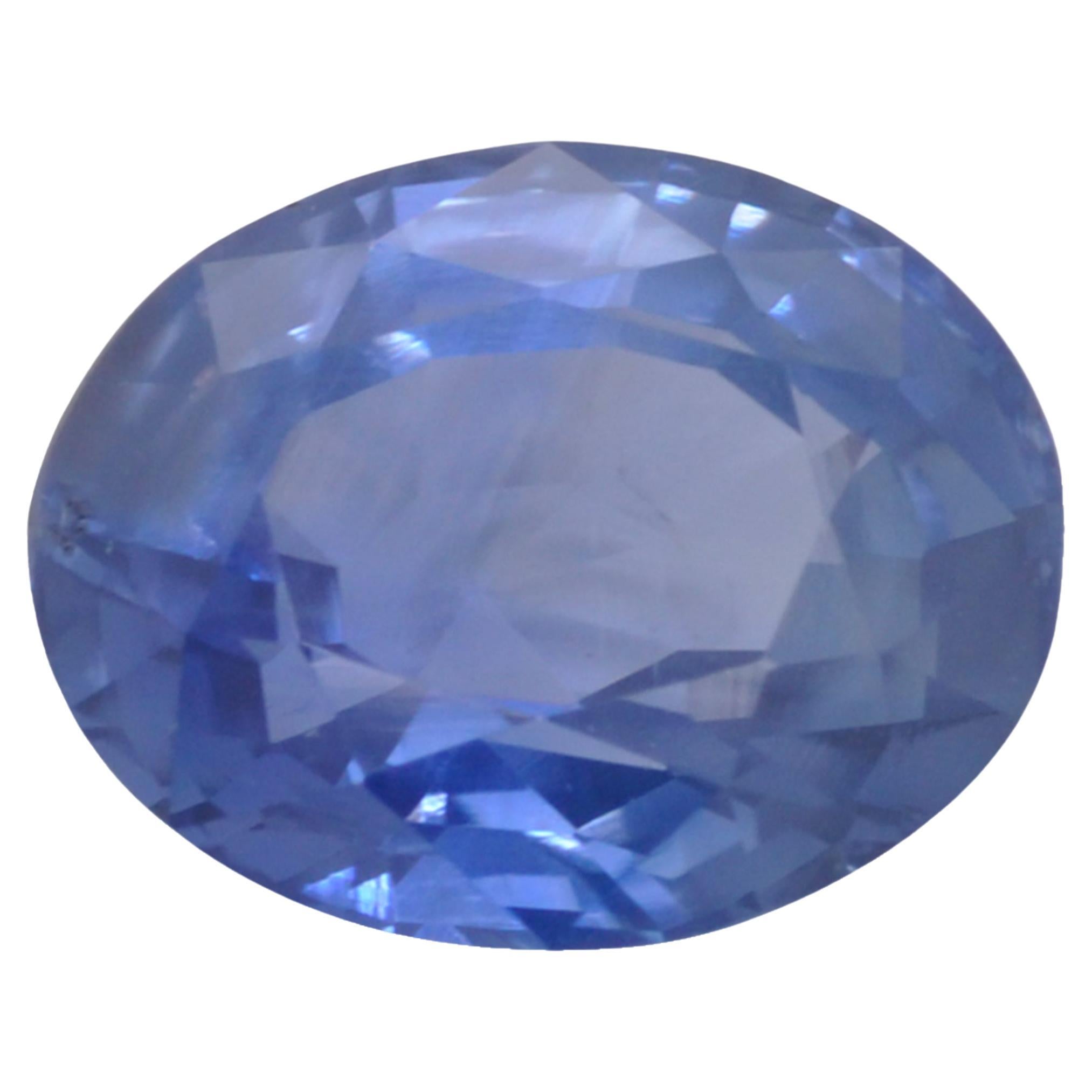 Certified 3.85 Carat Ceylon Sri Lanka Oval Blue Sapphire