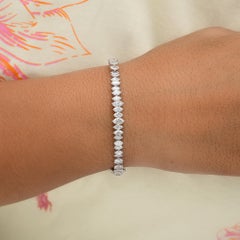 Certified 3.85 Carats SI/H Diamond Bangle Bracelet 14k Solid White Gold