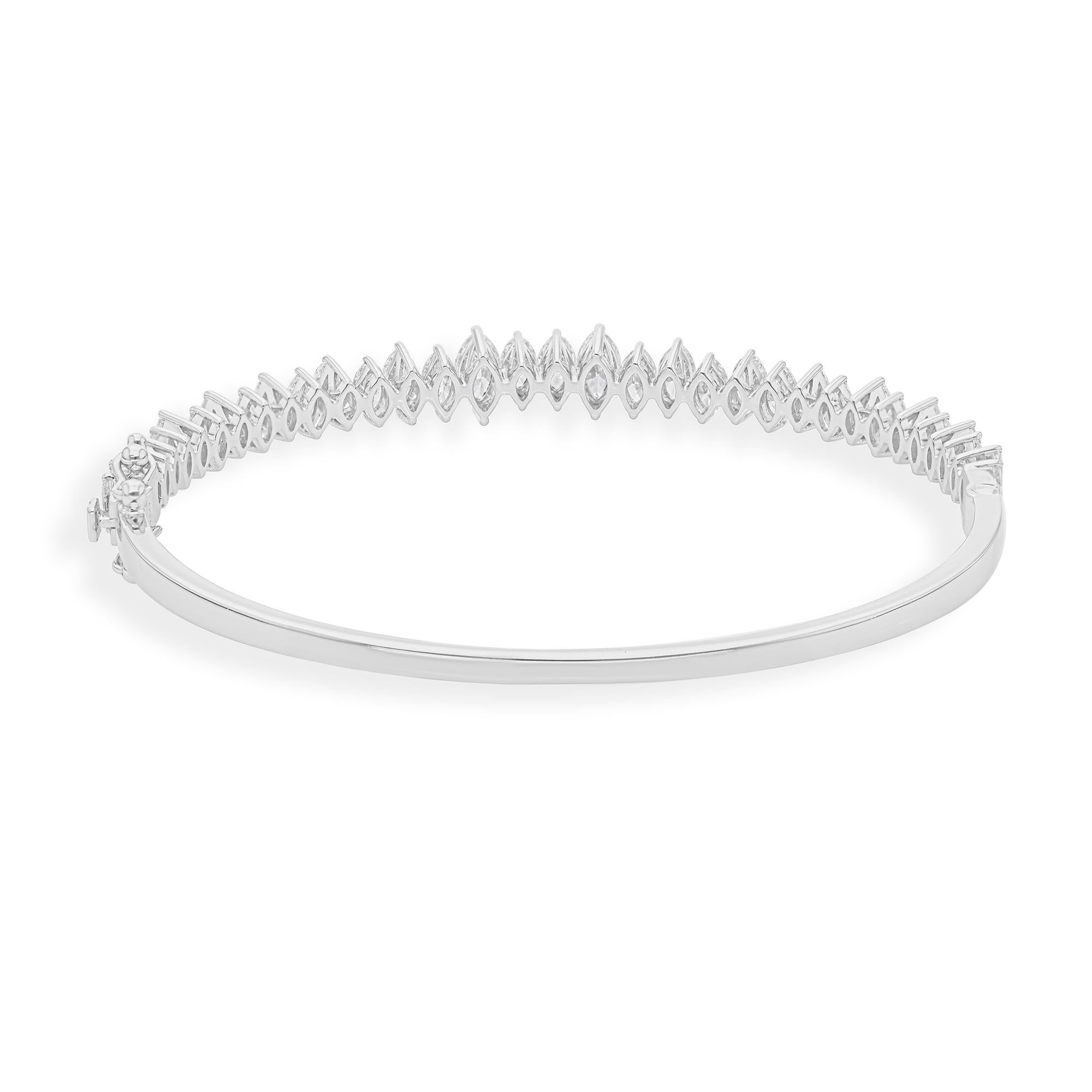 Bracciale Bangle con diamanti certificati da 3,85 carati SI/H in oro bianco massiccio 18 ct. in vendita 4