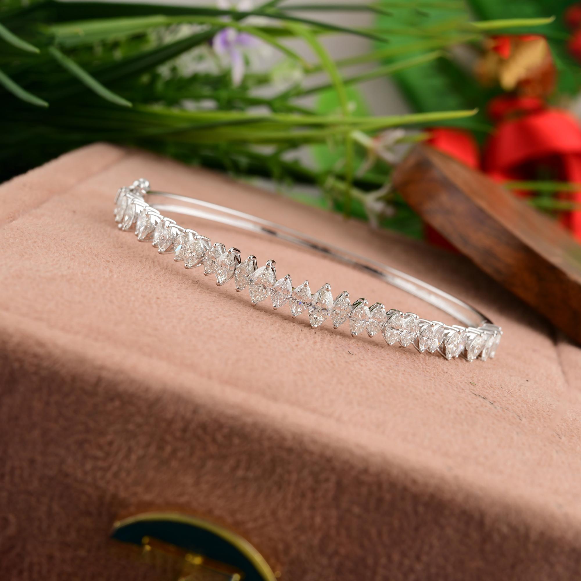 Modernista Bracciale Bangle con diamanti certificati da 3,85 carati SI/H in oro bianco massiccio 18 ct. in vendita