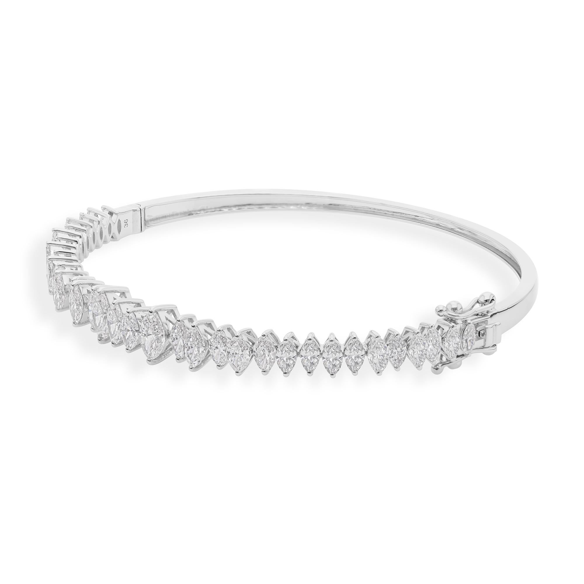 Bracciale Bangle con diamanti certificati da 3,85 carati SI/H in oro bianco massiccio 18 ct. in vendita 3