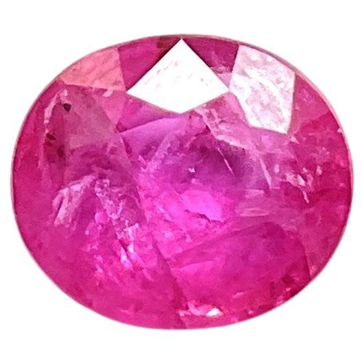 Art Deco Certified 3.94 Carats Mozambique Ruby Oval Faceted Cut stone No Heat Natural Gem For Sale