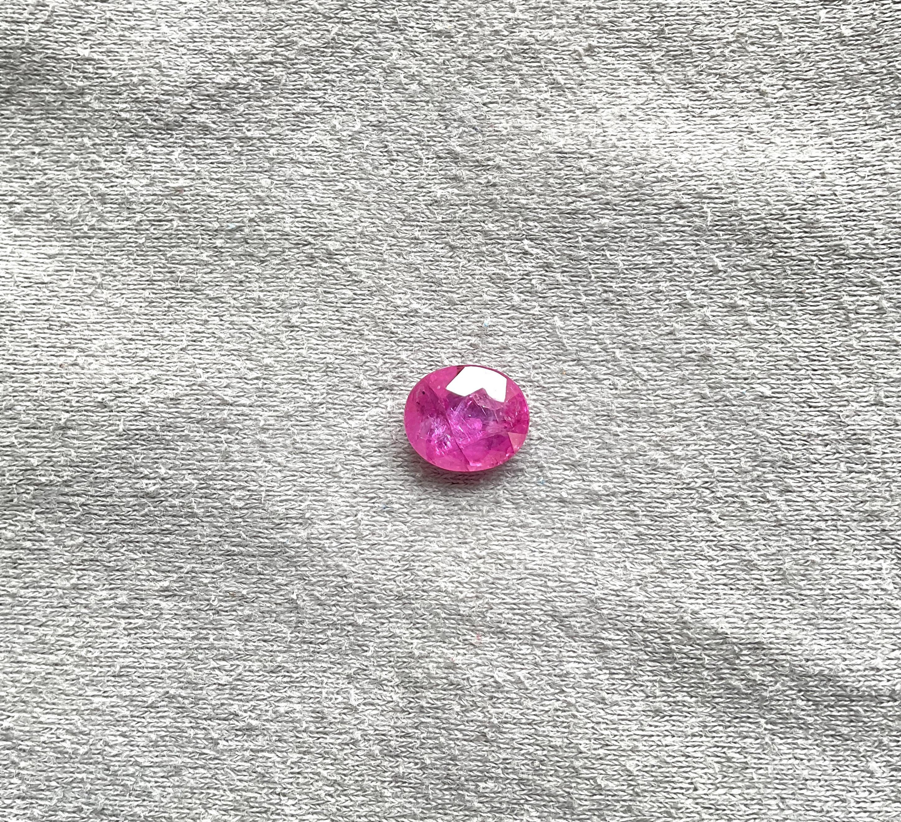 Women's or Men's Certified 3.94 Carats Mozambique Ruby Oval Faceted Cut stone No Heat Natural Gem For Sale