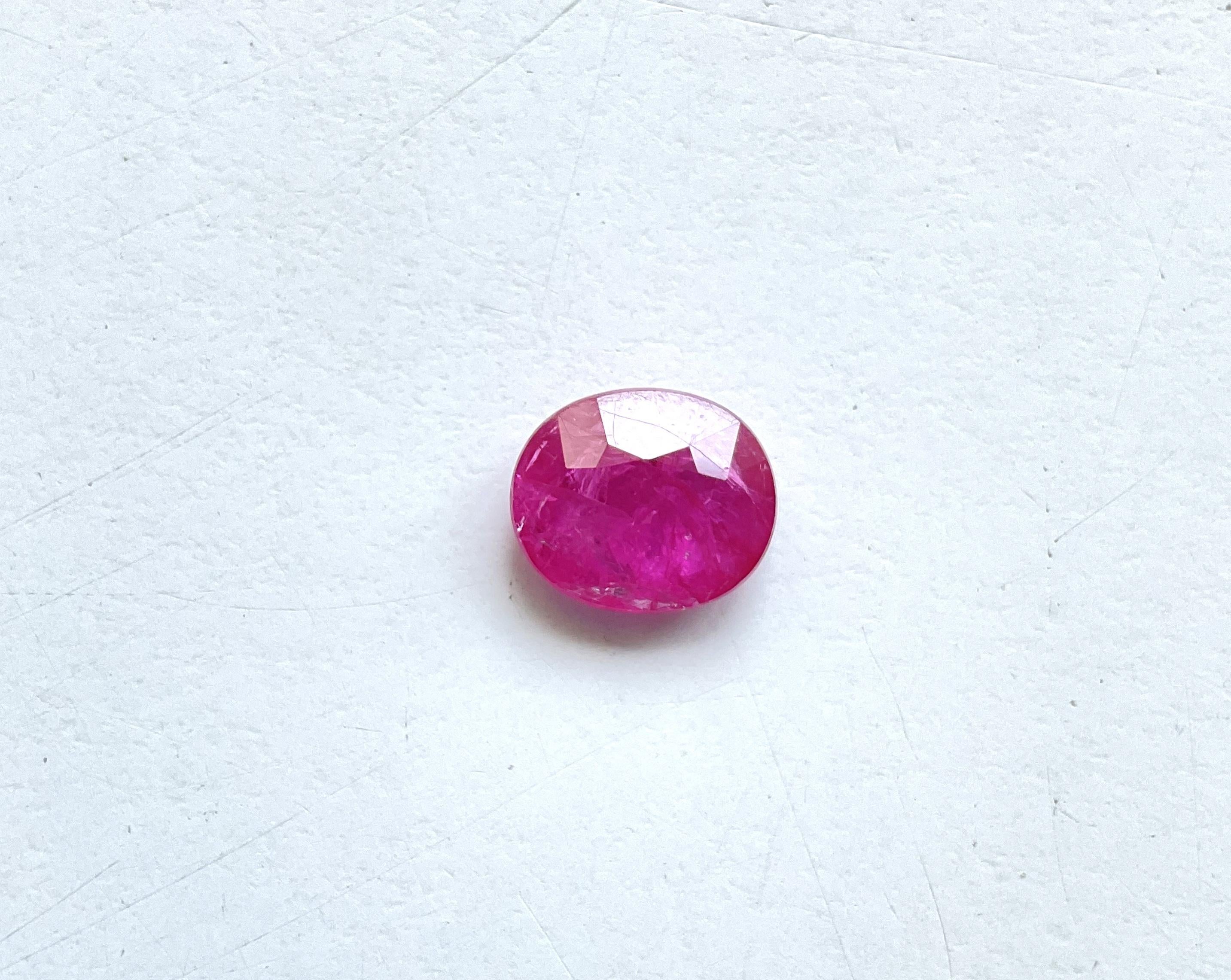 Certified 3.95 Carats Mozambique Ruby Oval Faceted Cut stone No Heat Natural Gem 2