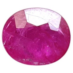 Certified 3.95 Carats Mozambique Ruby Oval Faceted Cut stone No Heat Natural Gem