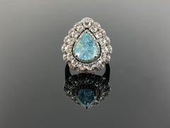Certified 3.96 Carat Paraiba and Diamond Cocktail Engagement Ring