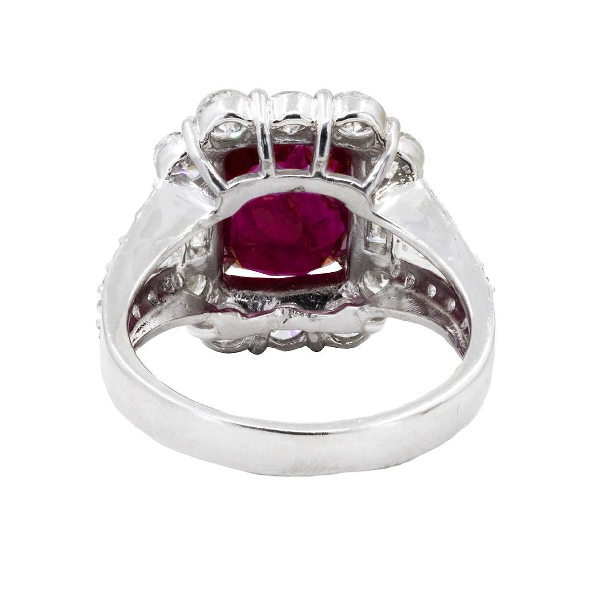 Certified 3ct No Heat Ruby Ring In Excellent Condition For Sale In Sarasota, FL