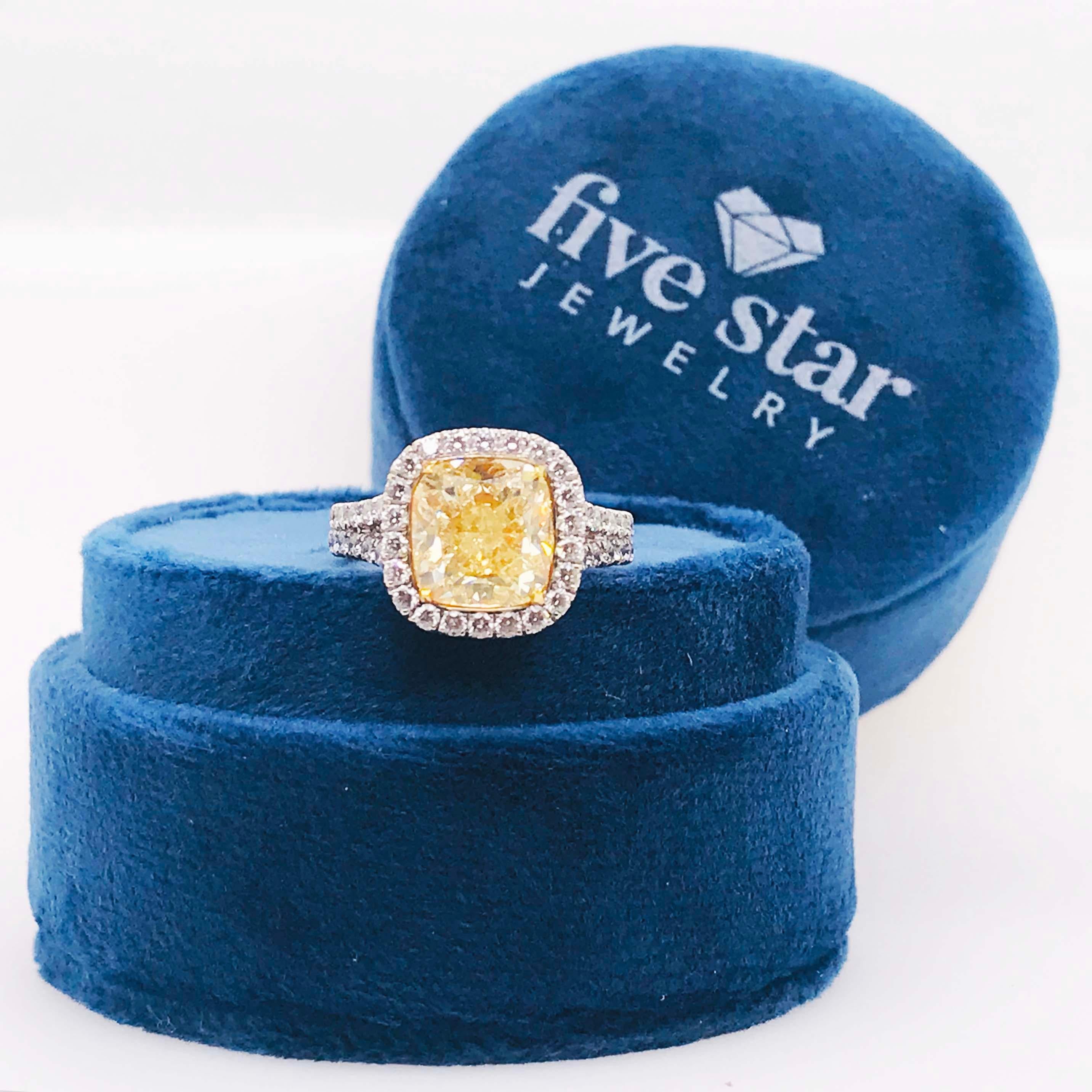 4 carat yellow diamond ring