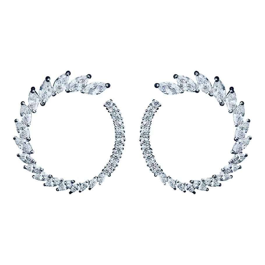 Pendientes de oro de 18 quilates con diamantes certificados de 4,00 quilates