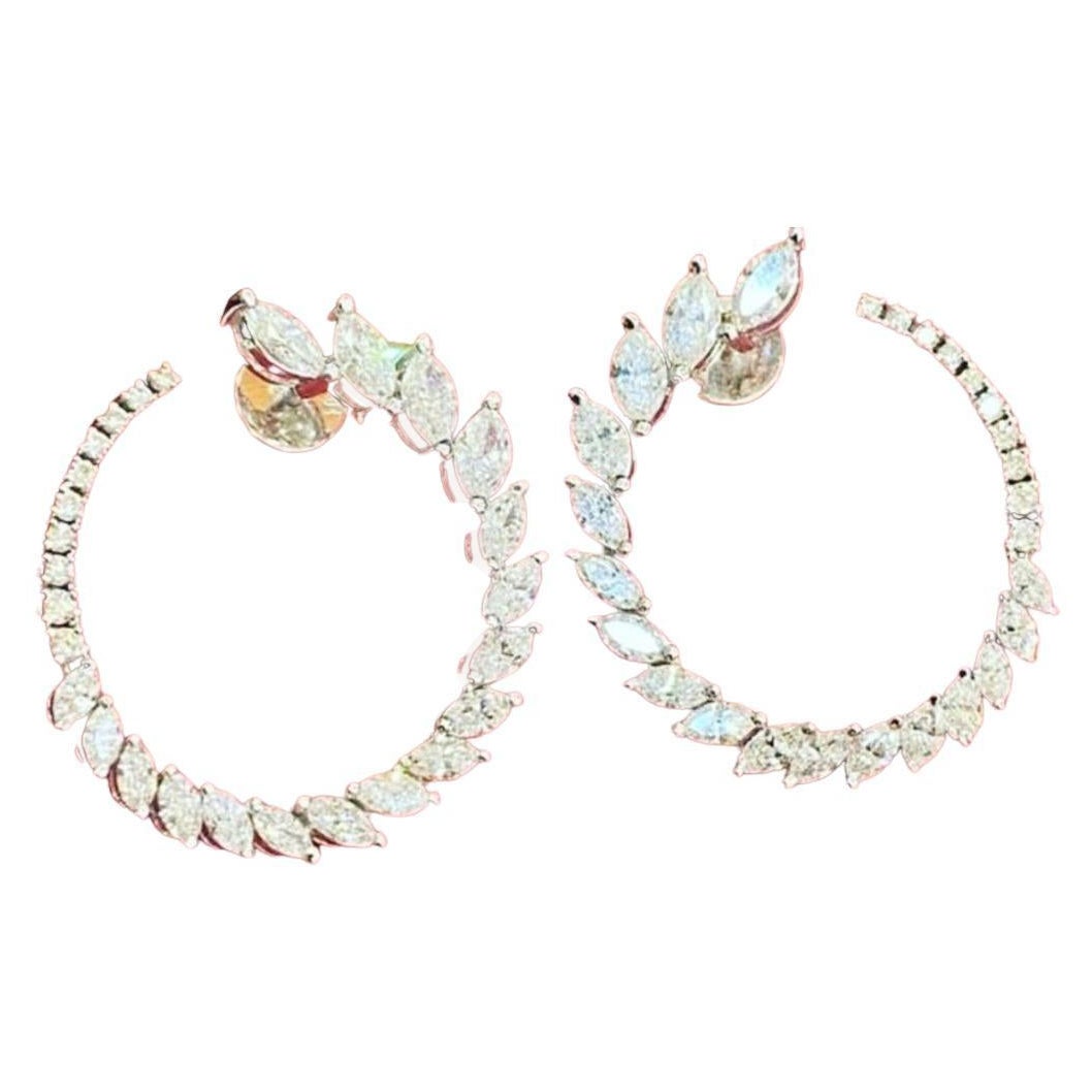 Pendientes de oro de 18 quilates con diamantes certificados de 4,00 quilates en venta