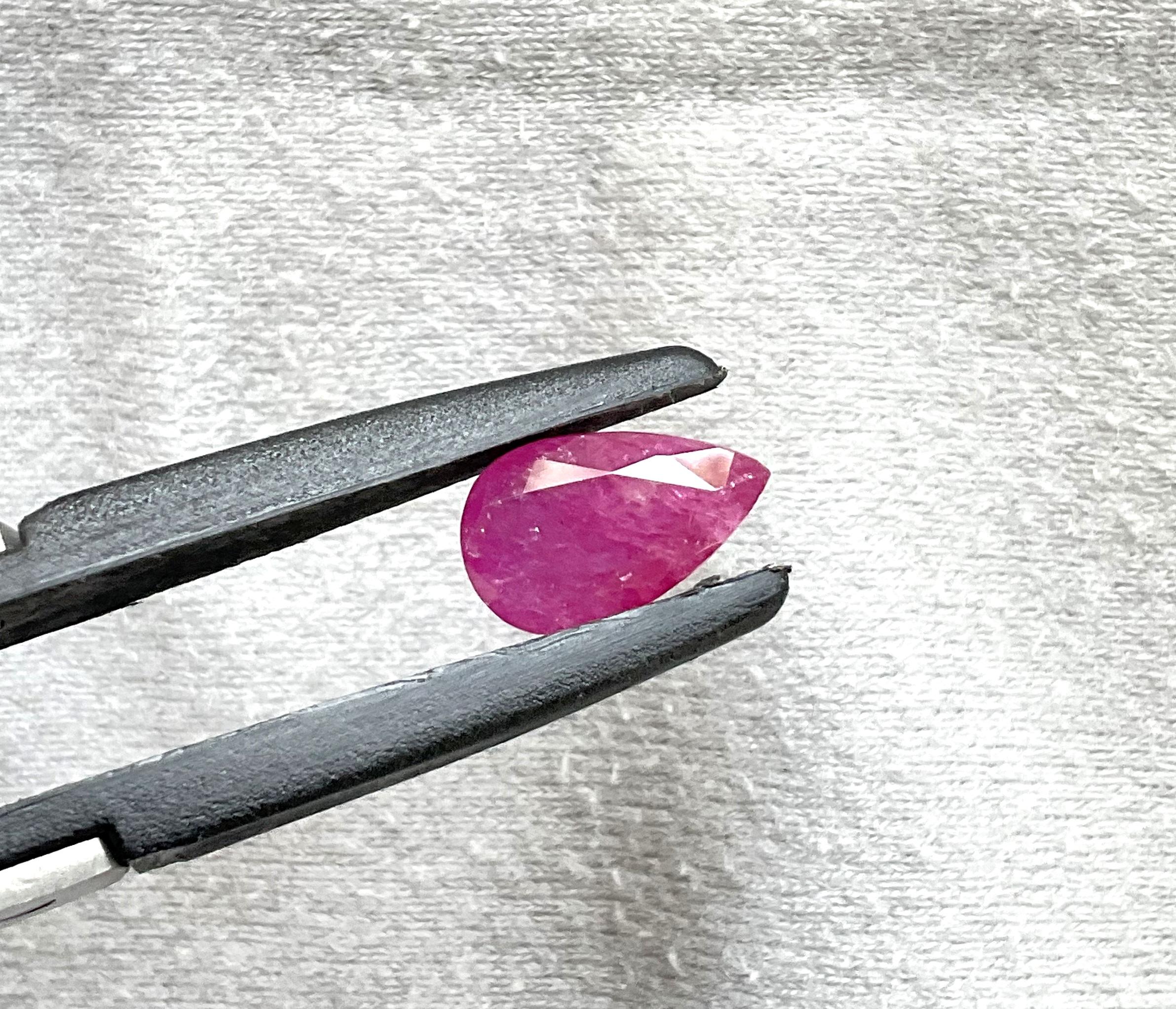 Zertifiziert 4,00 Karat Mosambik Rubin Birne Facettenschliff Stein keine Hitze natürlichen Edelstein für Damen oder Herren im Angebot