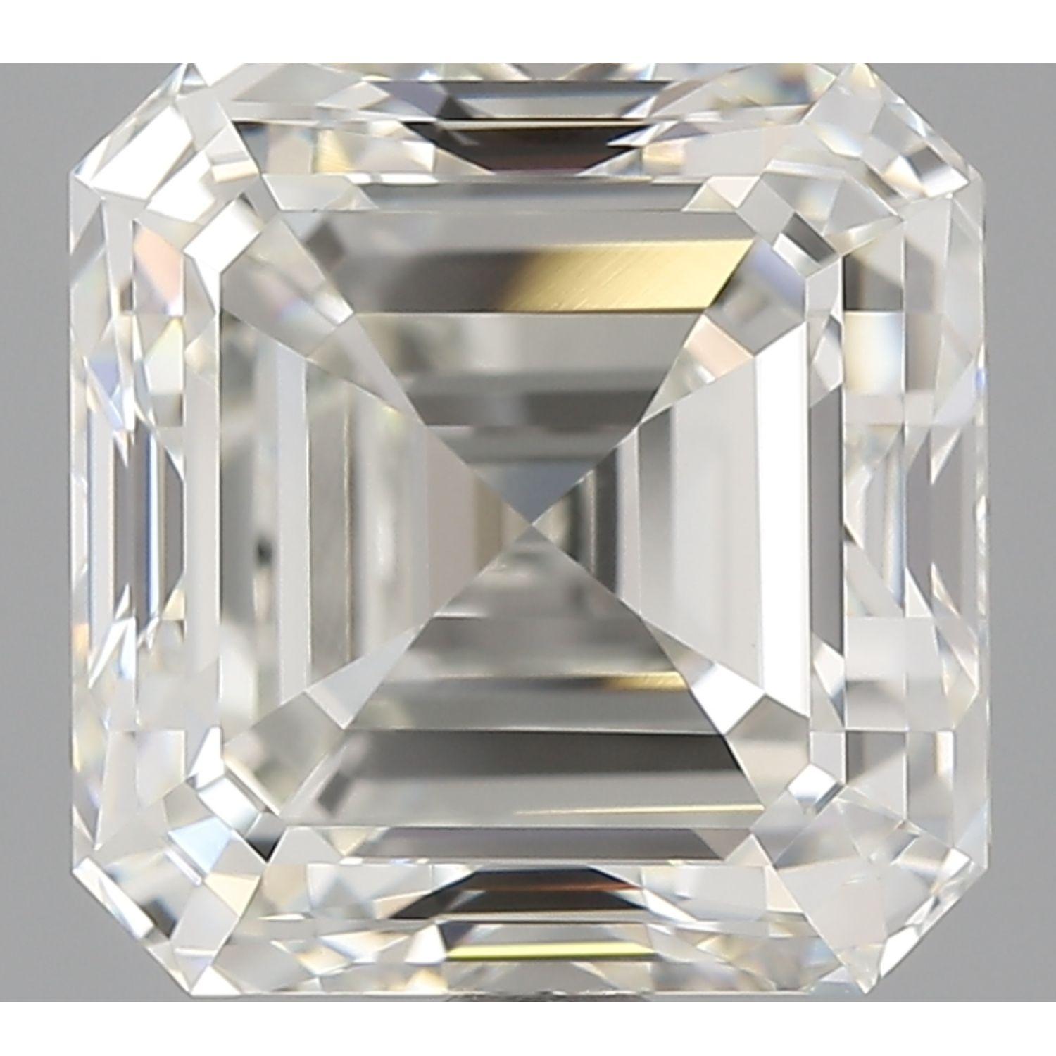 Customizable HRD certified 4.01 carat I color, VVS1 quality square emerald cut White Diamond, set in 18K White Gold. The design can be changed, currently sized US 7, can be altered. 
Please message us for more information