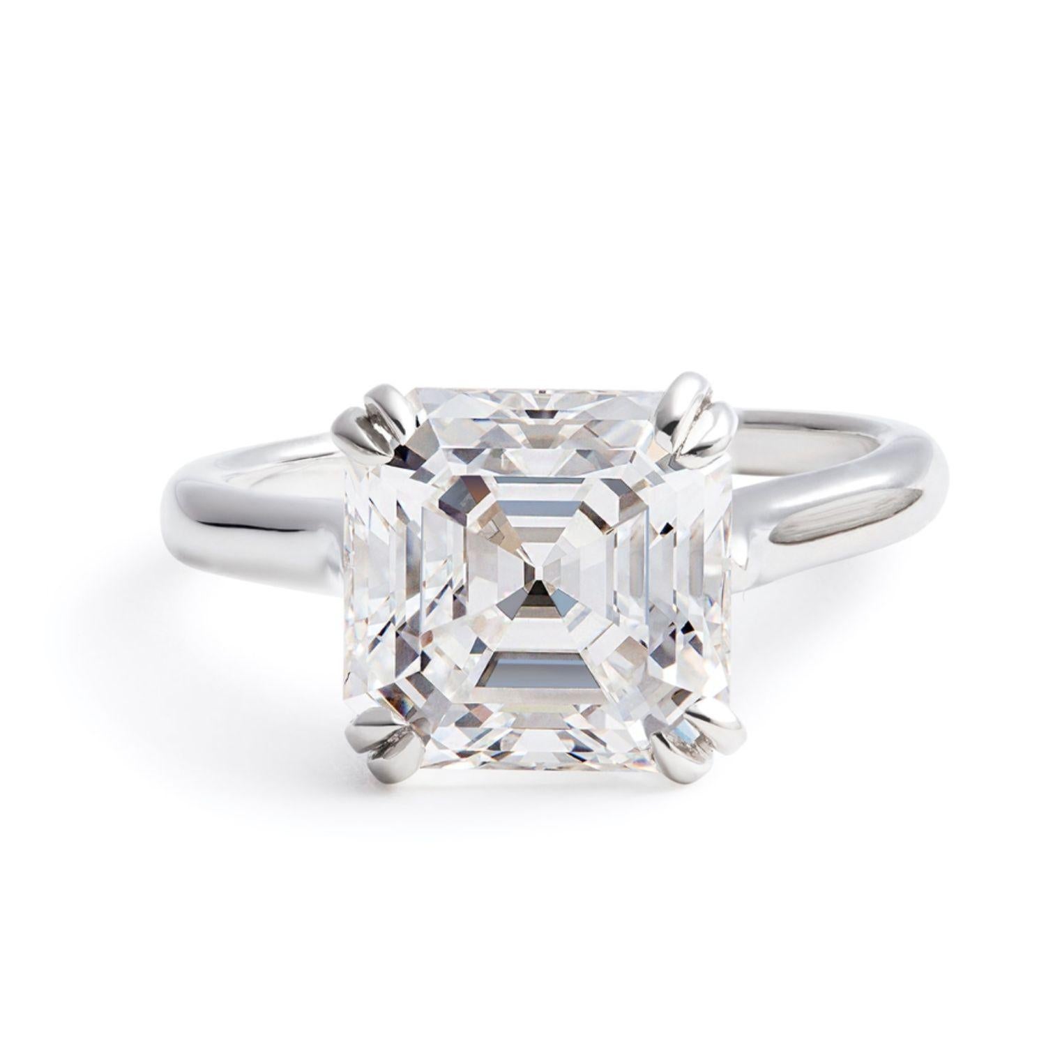 Modern Certified 4.01 Carat Square Emerald Cut Diamond Engagement Ring