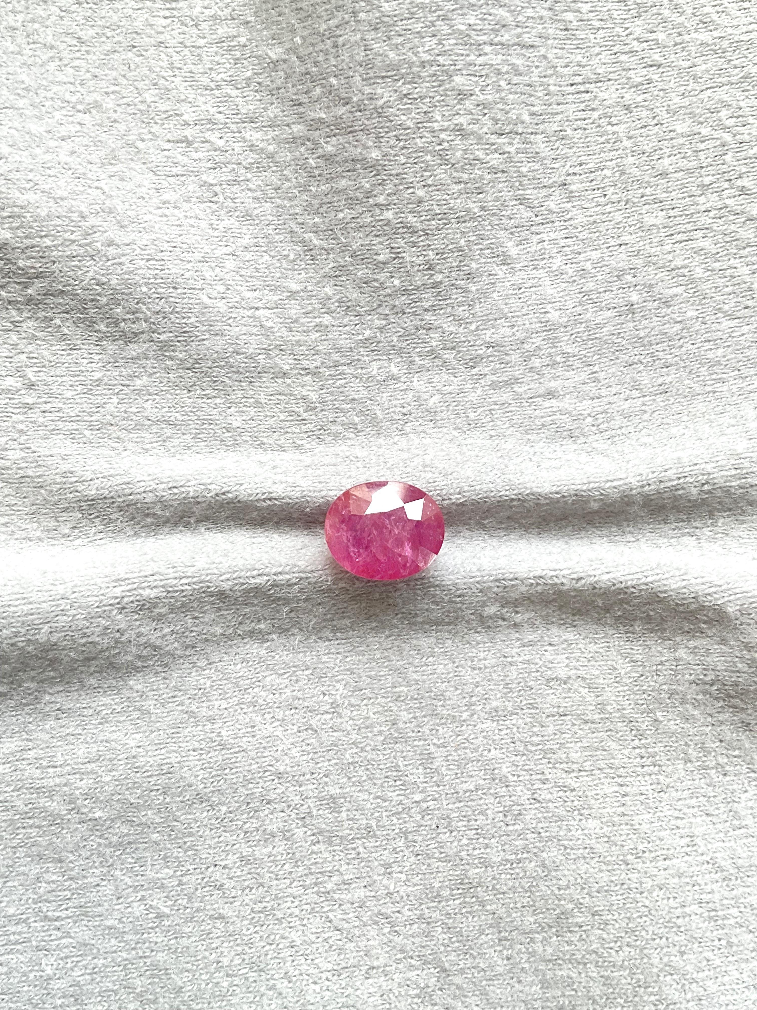 Art Deco Certified 4.11 Carats Mozambique Ruby Oval Faceted Cut stone No Heat Natural Gem