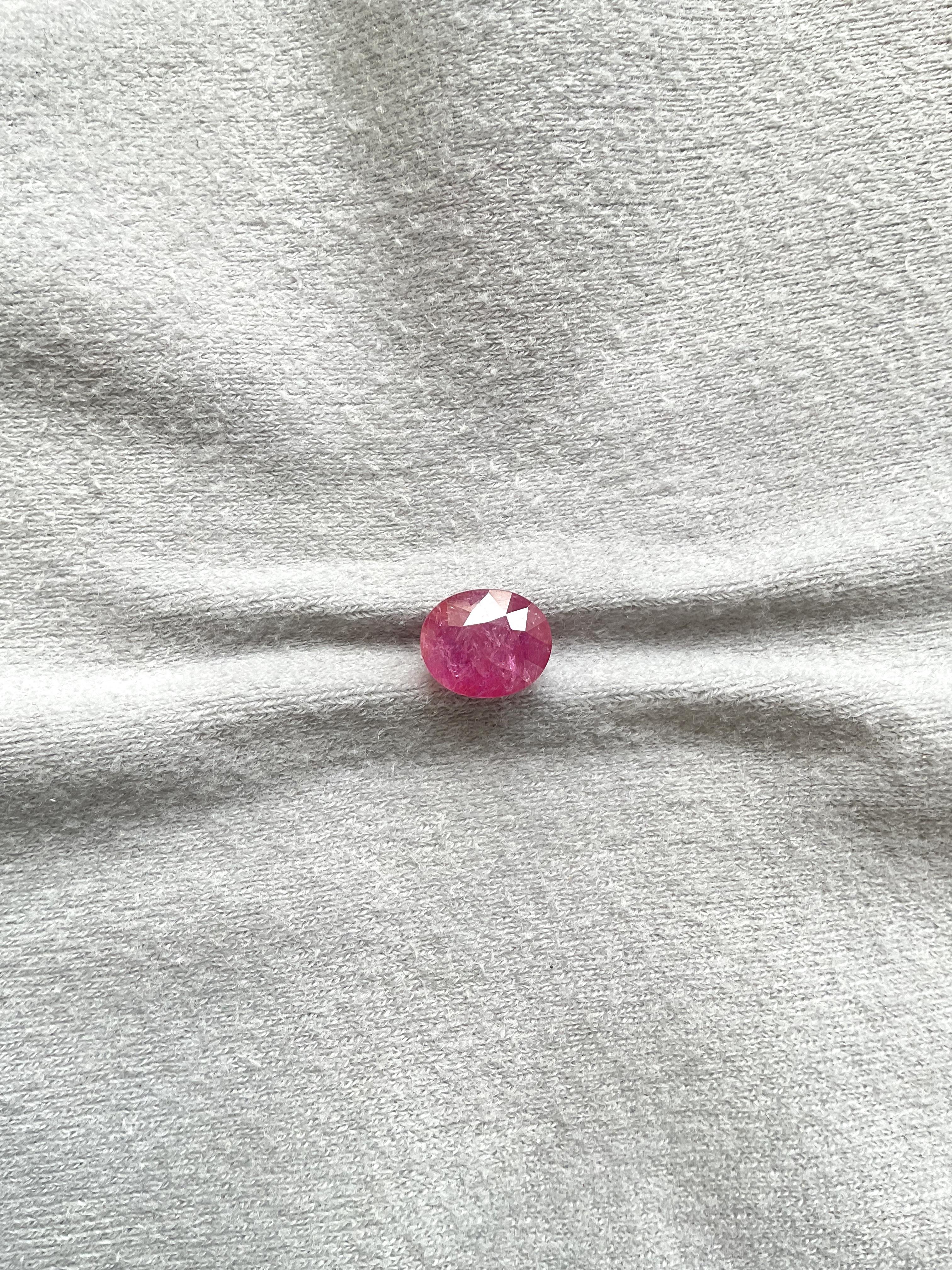 Oval Cut Certified 4.11 Carats Mozambique Ruby Oval Faceted Cut stone No Heat Natural Gem