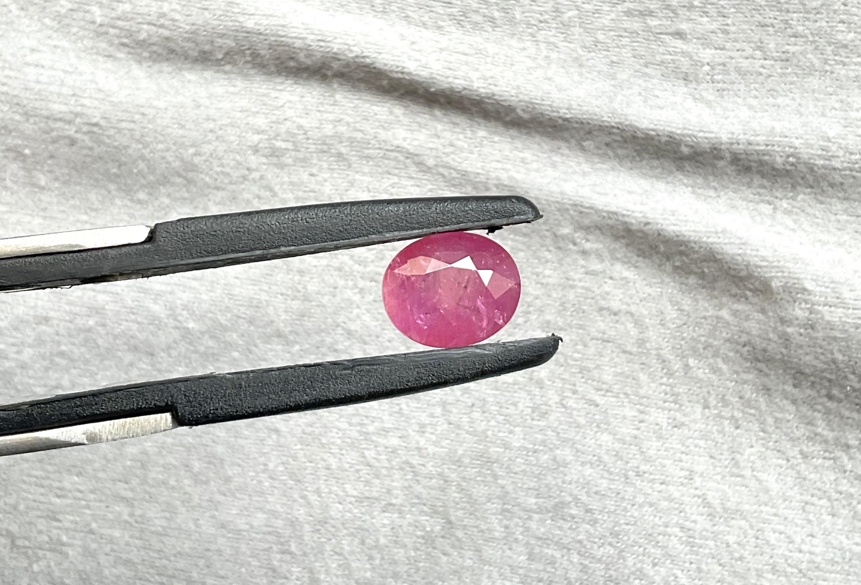 Women's or Men's Certified 4.11 Carats Mozambique Ruby Oval Faceted Cut stone No Heat Natural Gem