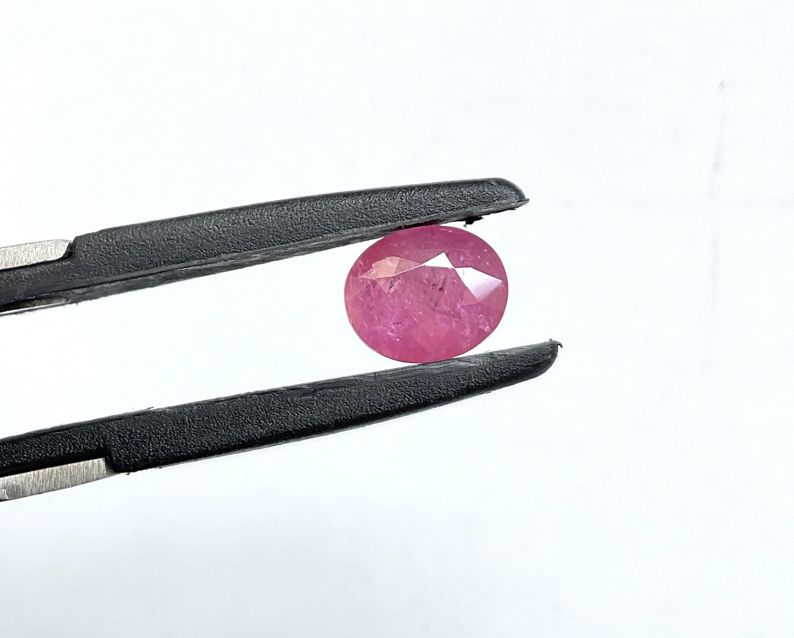 Certified 4.11 Carats Mozambique Ruby Oval Faceted Cut stone No Heat Natural Gem 2