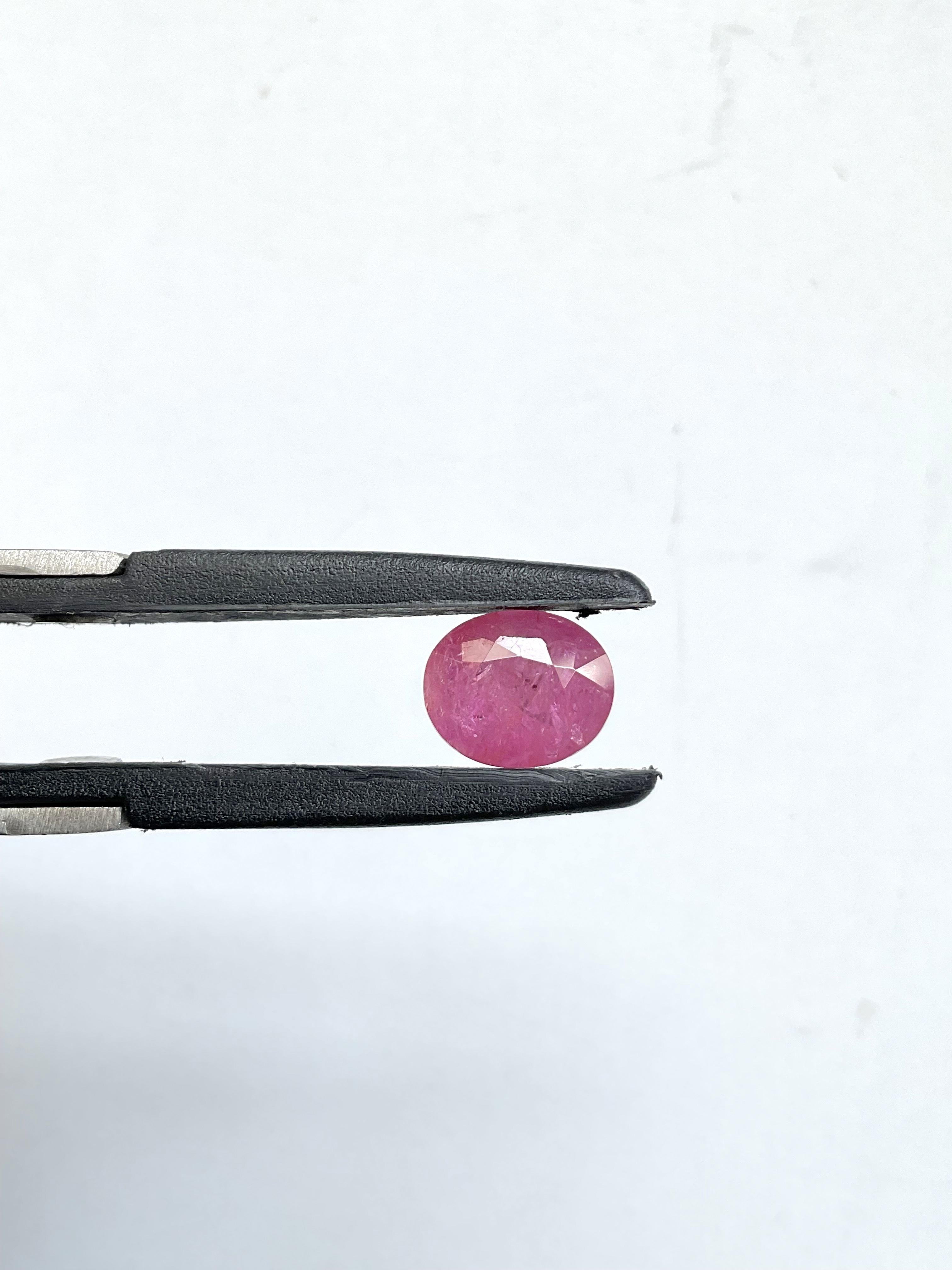 Certified 4.11 Carats Mozambique Ruby Oval Faceted Cut stone No Heat Natural Gem 3