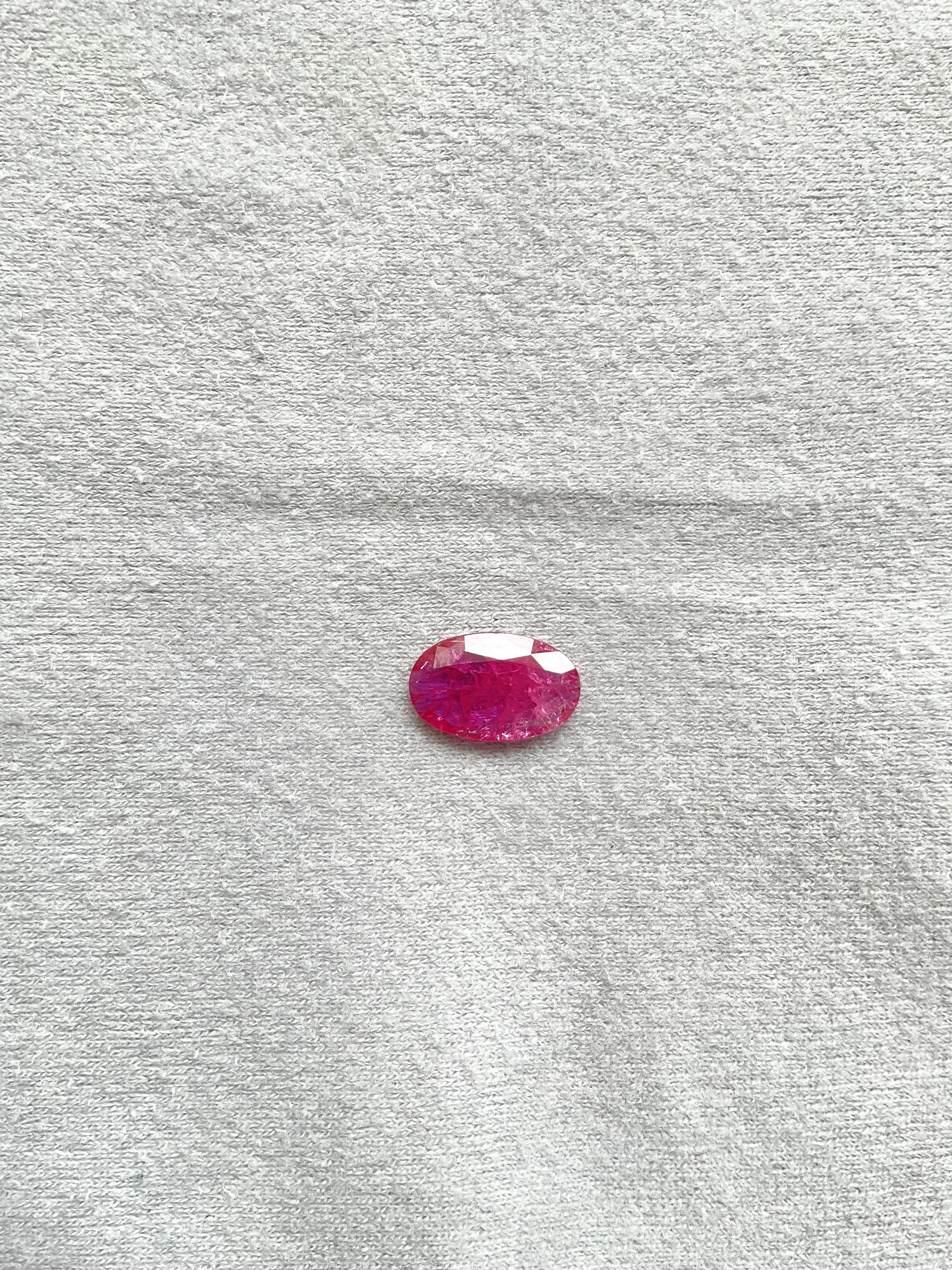 Certified 4.20 Carats Mozambique Ruby Oval Faceted Cut stone No Heat Natural Gem

Weight: 4.20 Carats
Size: 15x10x2.5 MM
Pieces: 1
Shape: Faceted Oval cut stone
