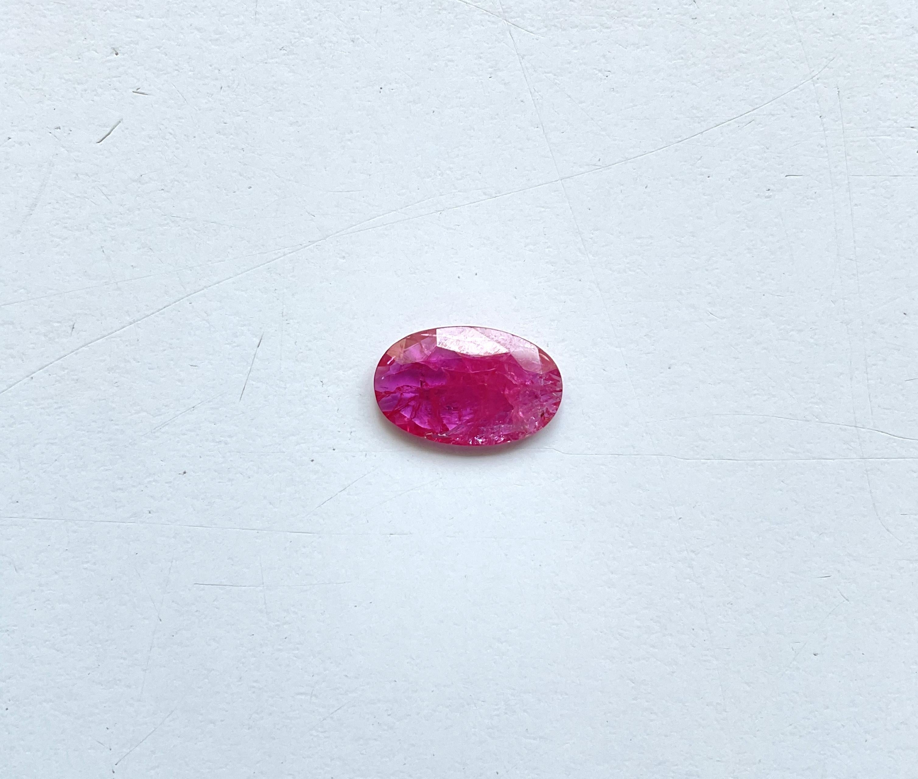 Certified 4.20 Carats Mozambique Ruby Oval Faceted Cut stone No Heat Natural Gem In New Condition In Jaipur, RJ
