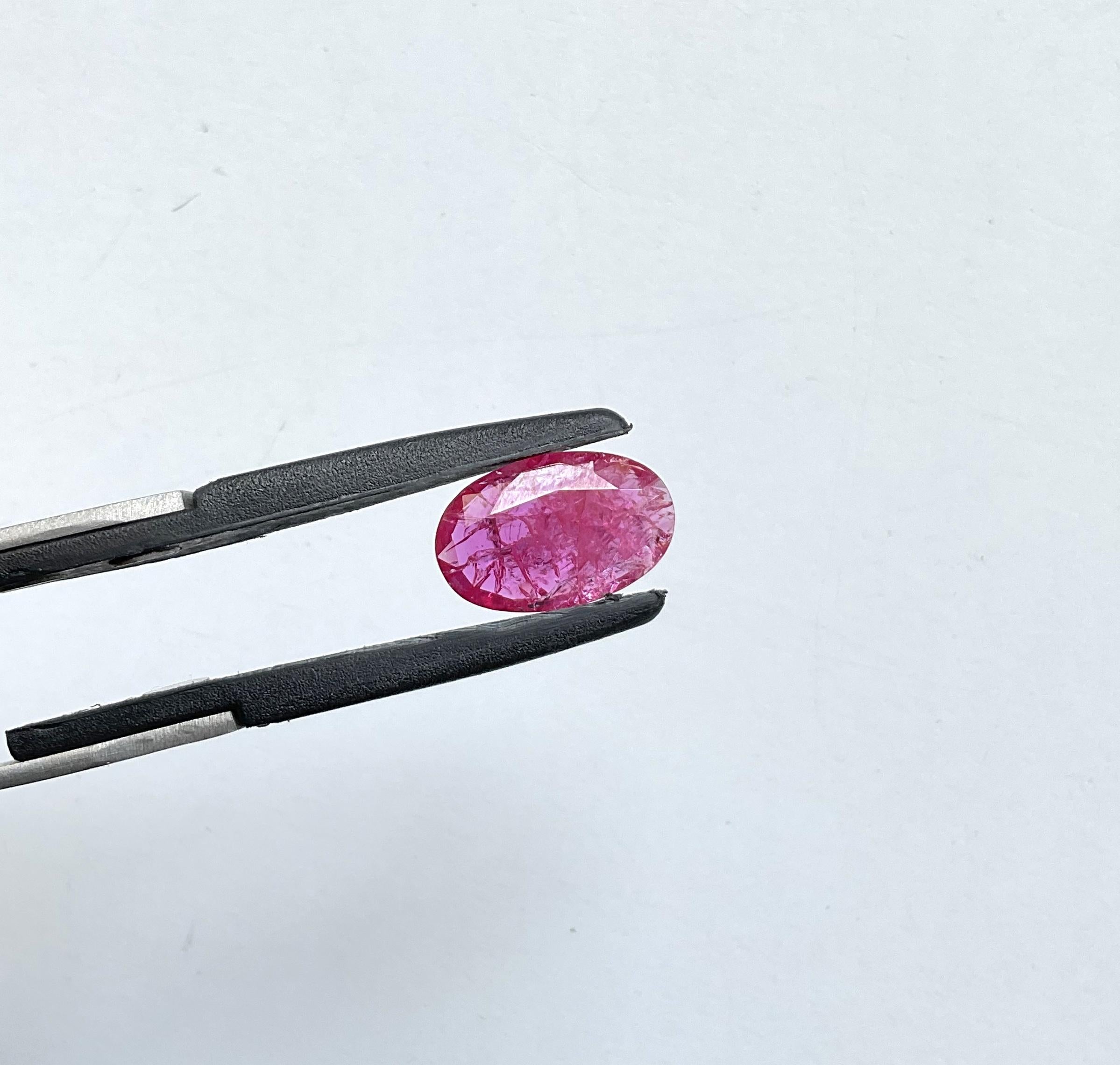 Women's or Men's Certified 4.20 Carats Mozambique Ruby Oval Faceted Cut stone No Heat Natural Gem