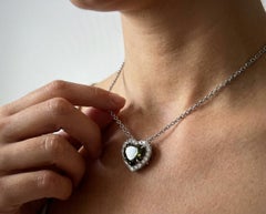 Collar de diamantes en forma de corazón de alejandrita natural certificada de 4,22 quilates