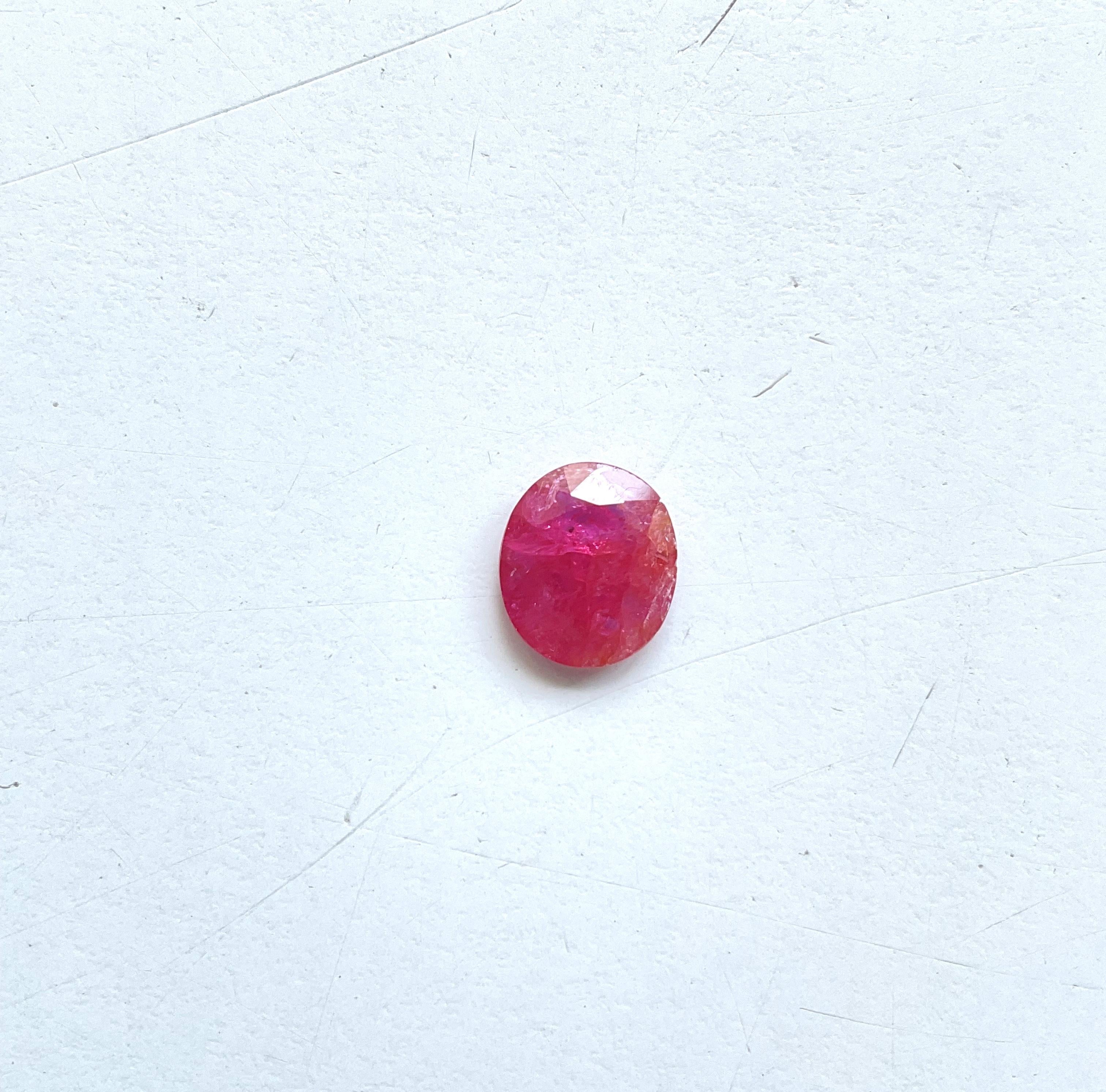 Certified 4.23 Carats Mozambique Ruby Oval Faceted Cut stone No Heat Natural Gem For Sale 2