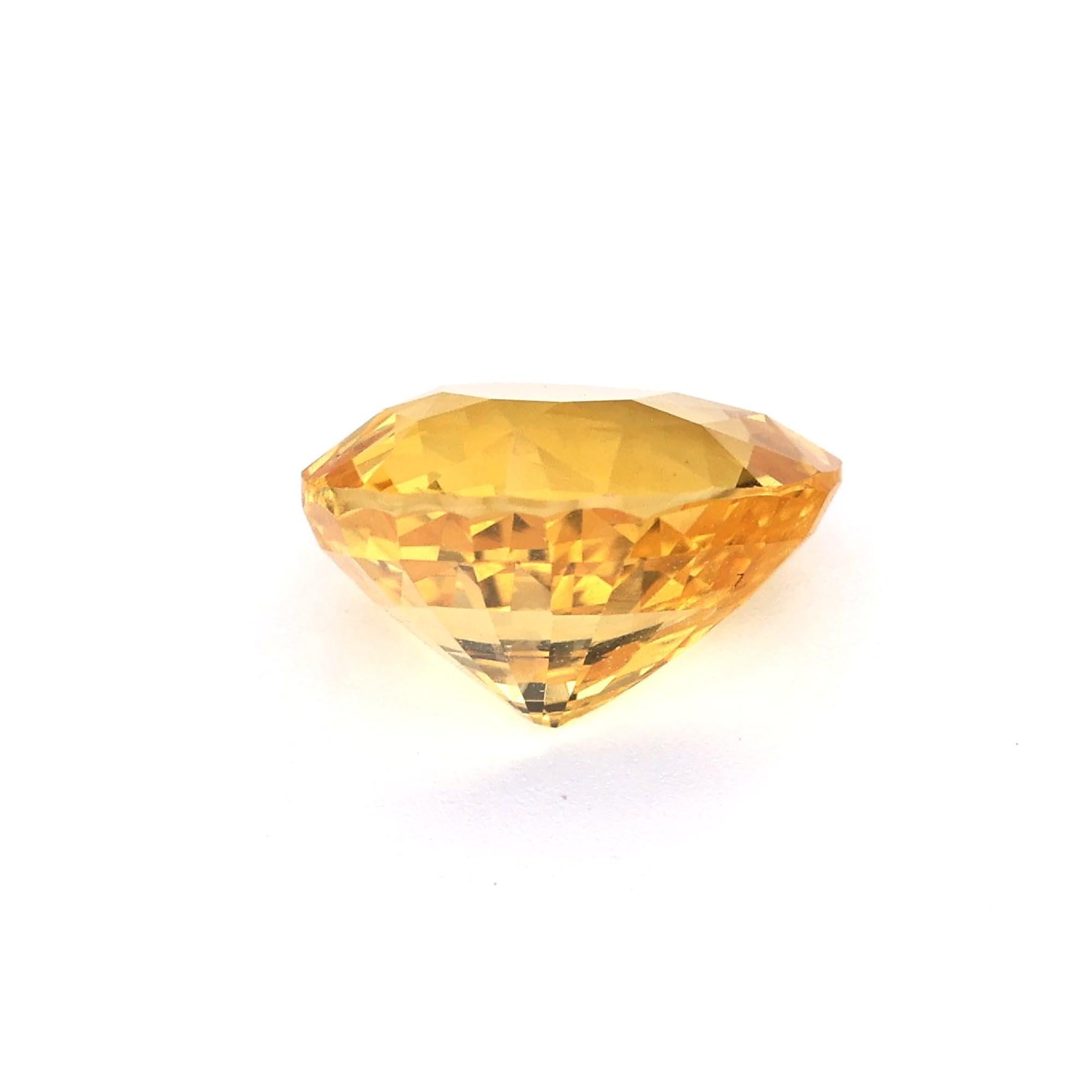 Women's or Men's Certified 4.45 ct Natural Yellow Sapphire Pear Shape Ceylon Origin Ring Stone For Sale