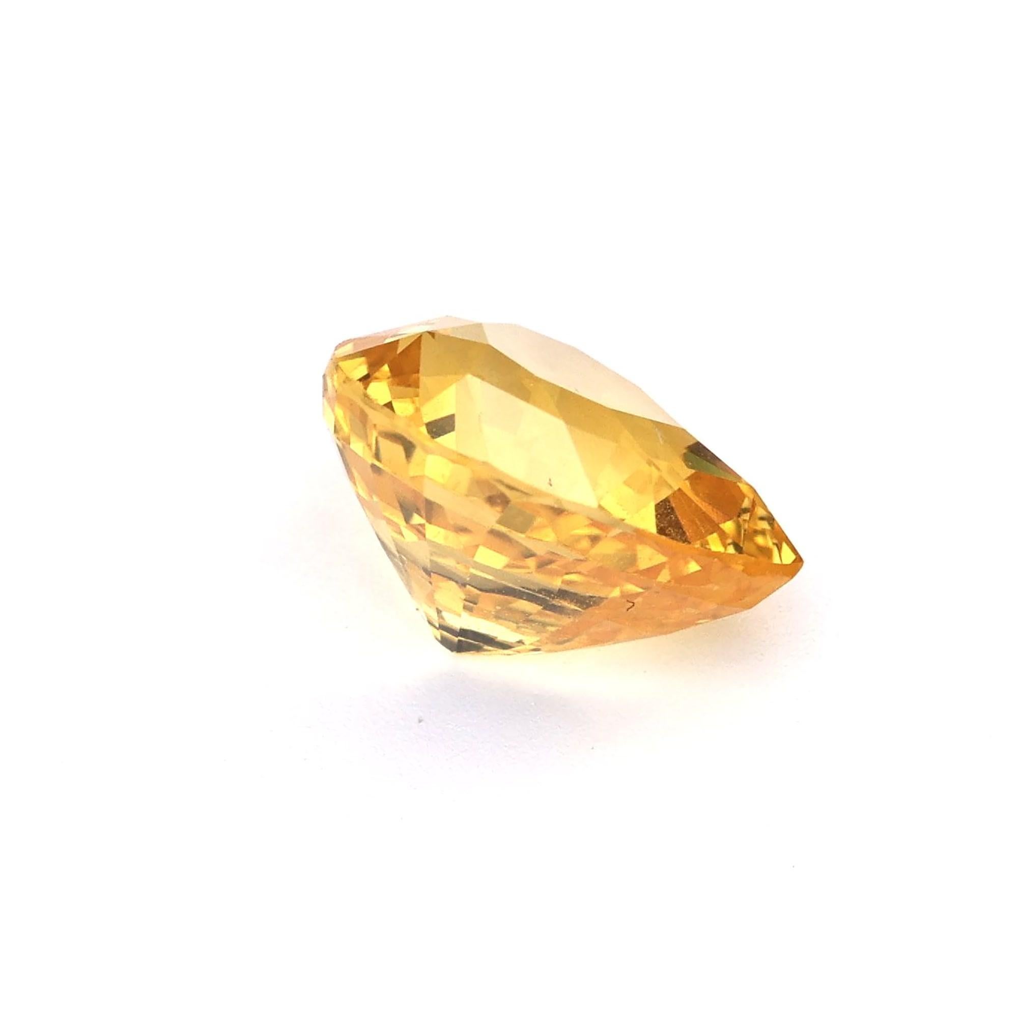 Certified 4.45 ct Natural Yellow Sapphire Pear Shape Ceylon Origin Ring Stone For Sale 1