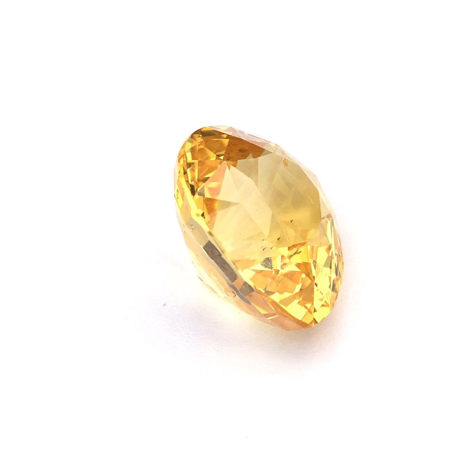 Certified 4.45 ct Natural Yellow Sapphire Pear Shape Ceylon Origin Ring Stone For Sale 2