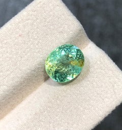 Certified 4.48 Ct Neon Green Paraiba Tourmaline Oval Cut Natural Loose Gemstone