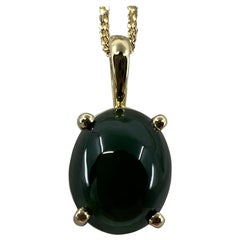 Certified 4.56 Carat Jadeite A-Grade Jade Fine Green Untreated 18k Gold Pendant