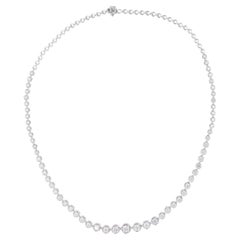 Zertifizierte 4,61 Karat SI/H abgestufte Diamant-Tennis-Halskette 18 Karat Weißgold