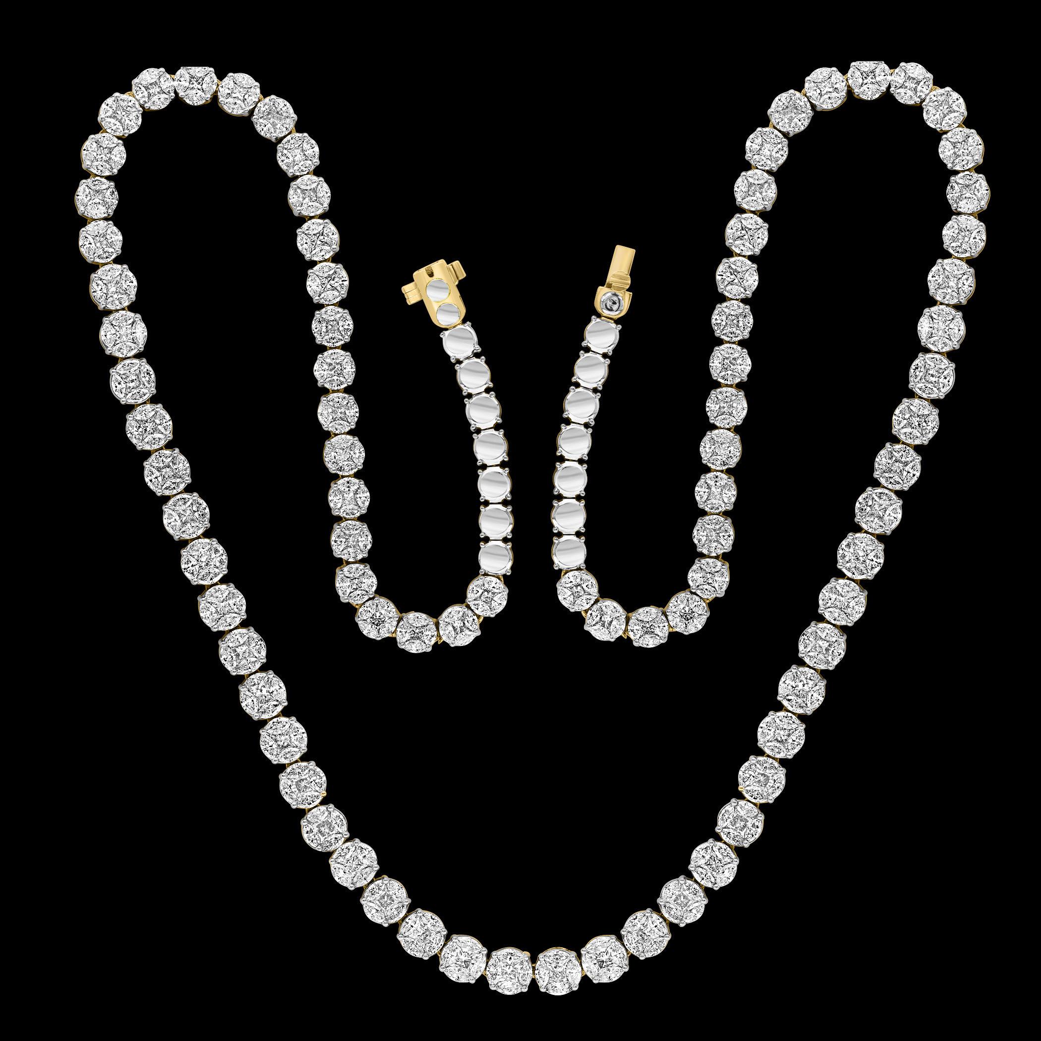Certified 47 Ct Diamond Necklace in 18 Karat White Gold 28