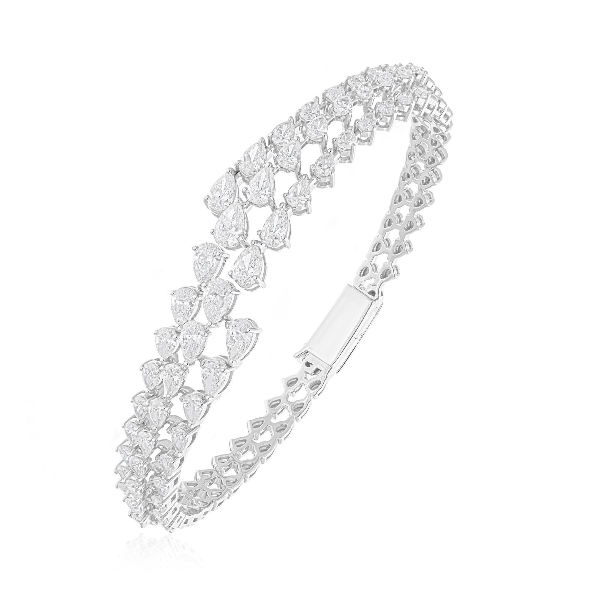 Zertifizierte 4,81 Karat SI/H Diamant-Armspange Armband 14 Karat Weißgold im Zustand „Neu“ im Angebot in Diera, Dubai