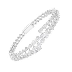 Certified 4.81 Carat SI/H Diamond Clamper Bangle Bracelet 14 Karat White Gold Certified 4.81 Carat SI/H Diamond Clamper Bangle Bracelet 14 Karat White Gold