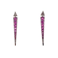 Orecchini pendenti con zaffiro rosa e diamante certificati da 4,85 carati