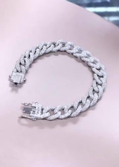 Certified 4.90 Carats Natural Diamonds 18K Gold Bracelet
