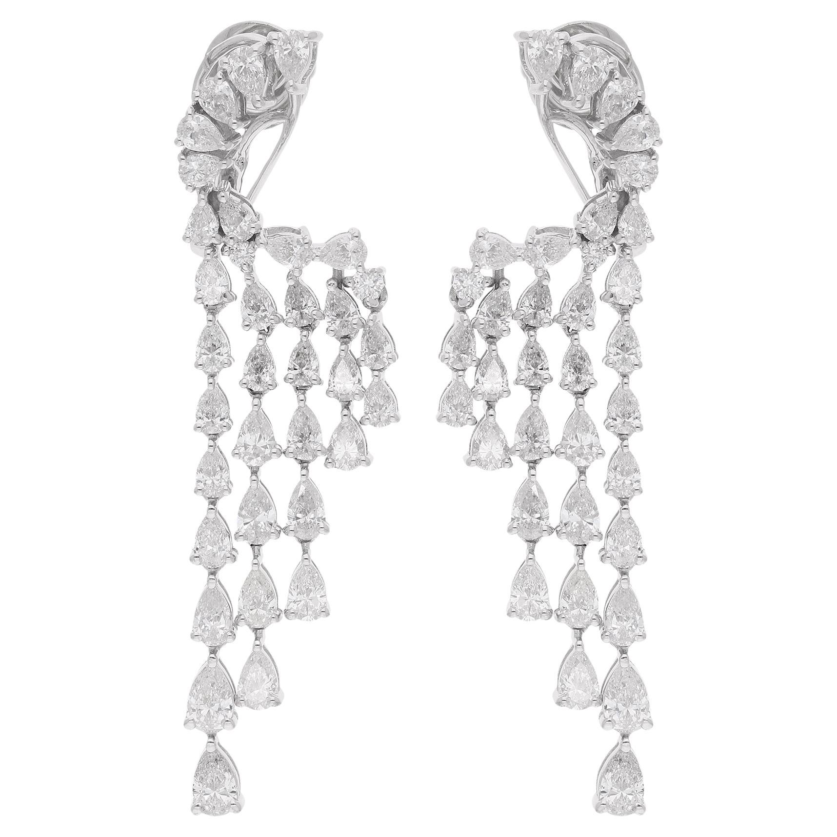 Orecchini a goccia con diamante certificato da 4,93 carati in oro bianco 18k Gioielli fatti a mano