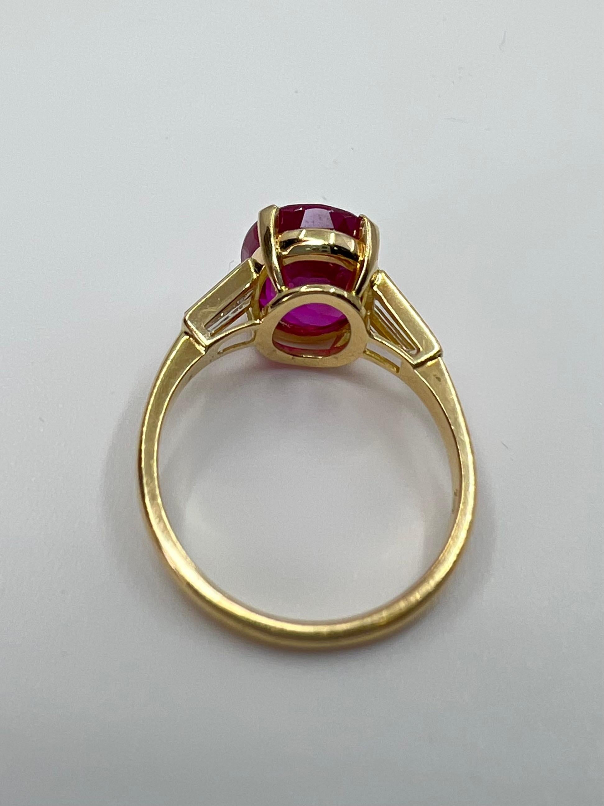 Women's Certified 5 Carat Burma No Heat Pink Red Ruby & Diamond Ring, Crystal Clean!