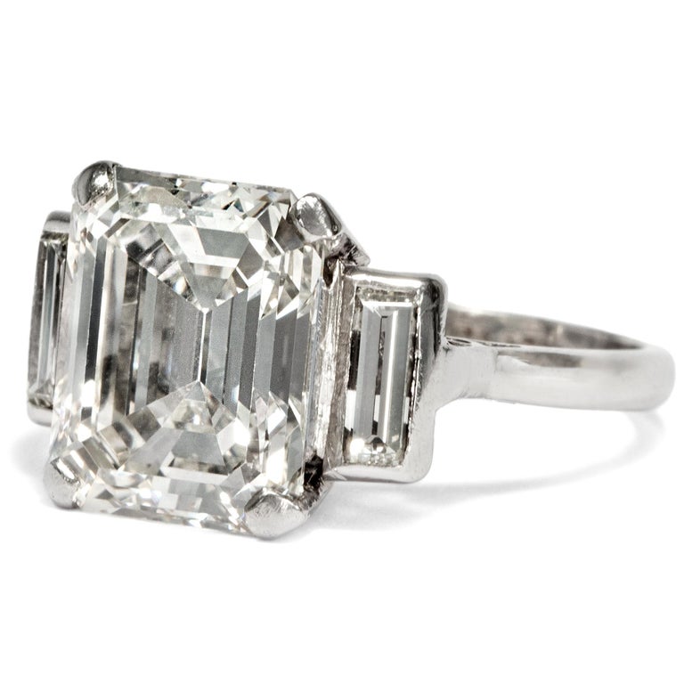 Certified 5.012 Carat Emerald Cut Diamond Art Deco circa 1935