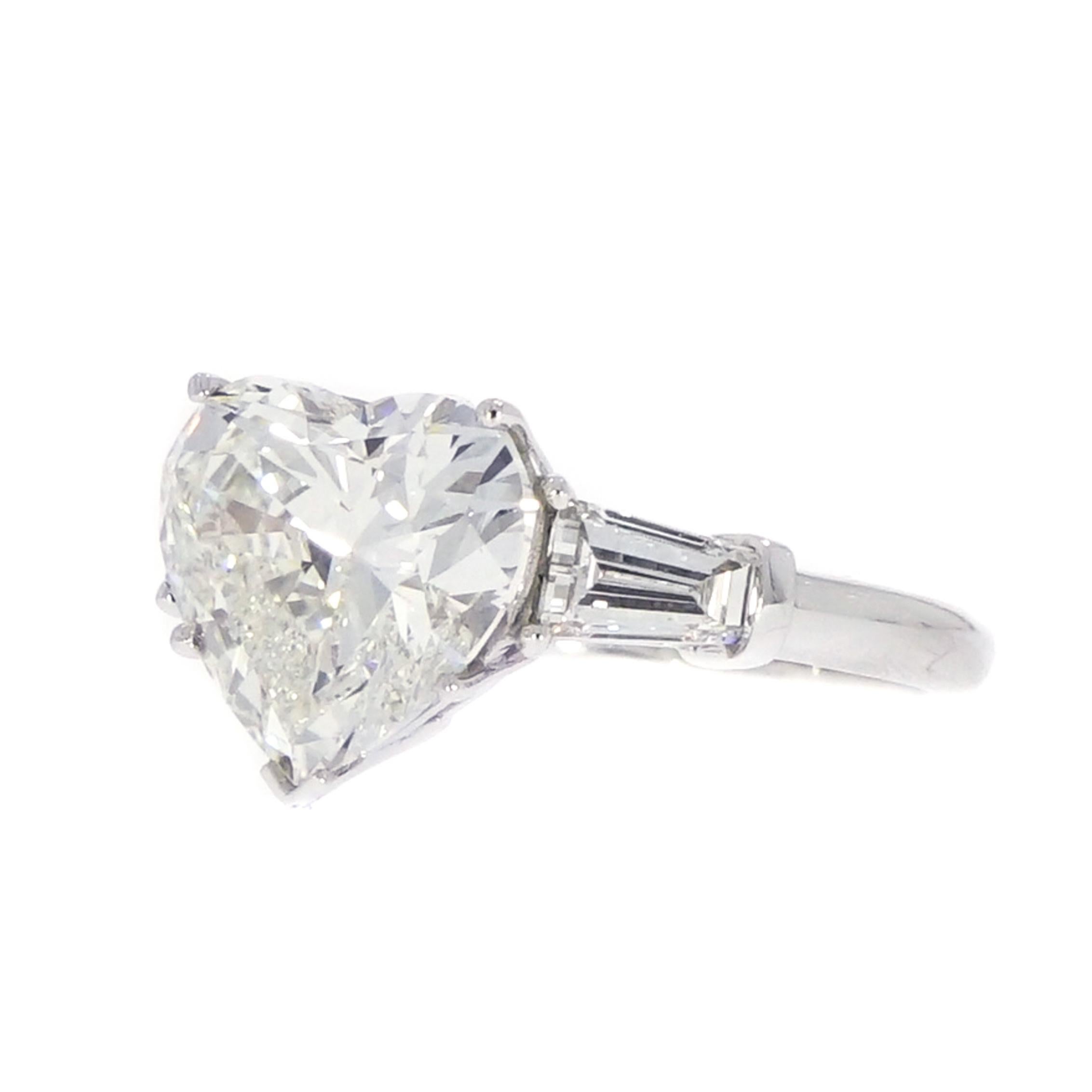 Artist Certified 5.02 Carat Heart Shaped Diamond Platinum Engagement Ring