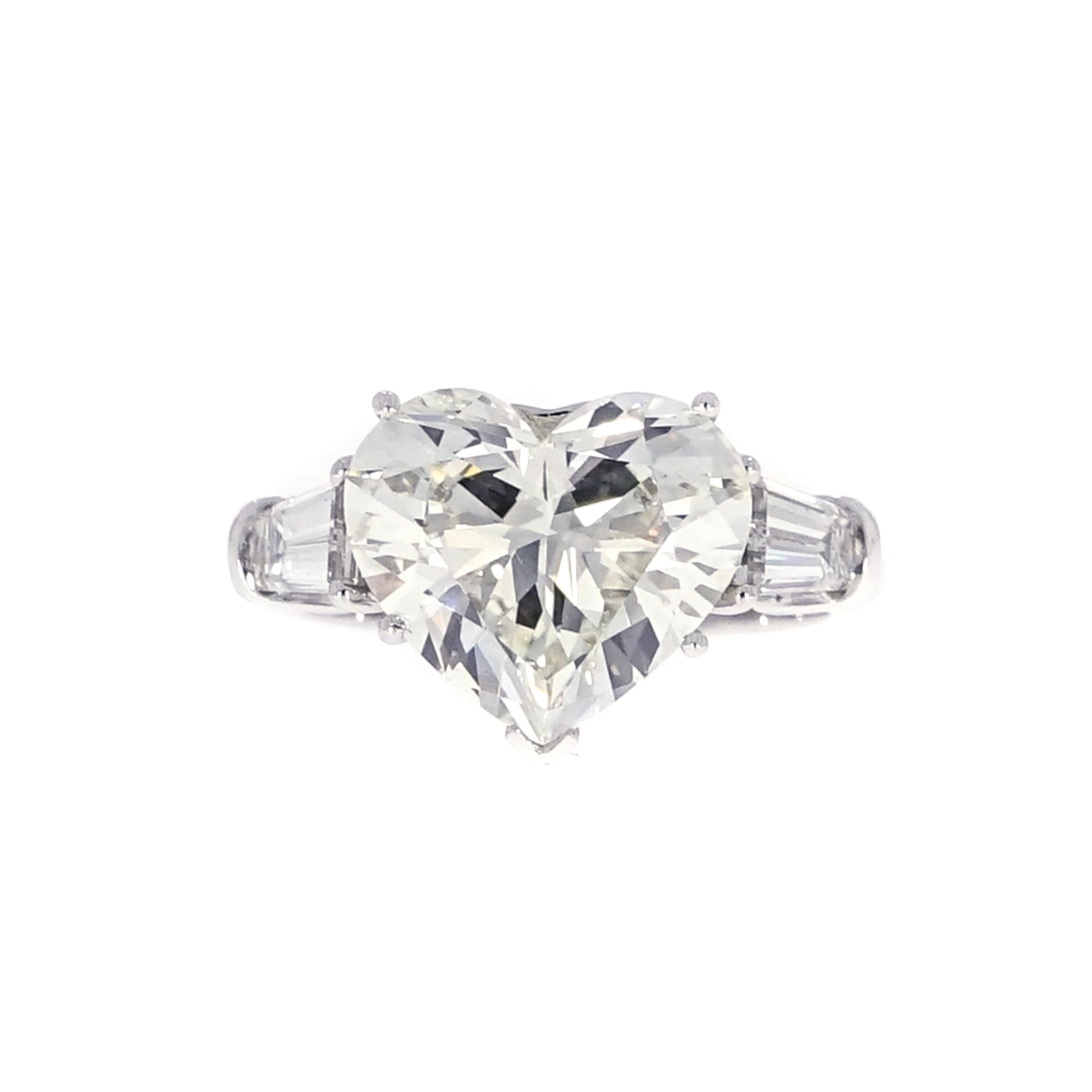 Certified 5.02 Carat Heart Shaped Diamond Platinum Engagement Ring In New Condition In Greenwich, CT