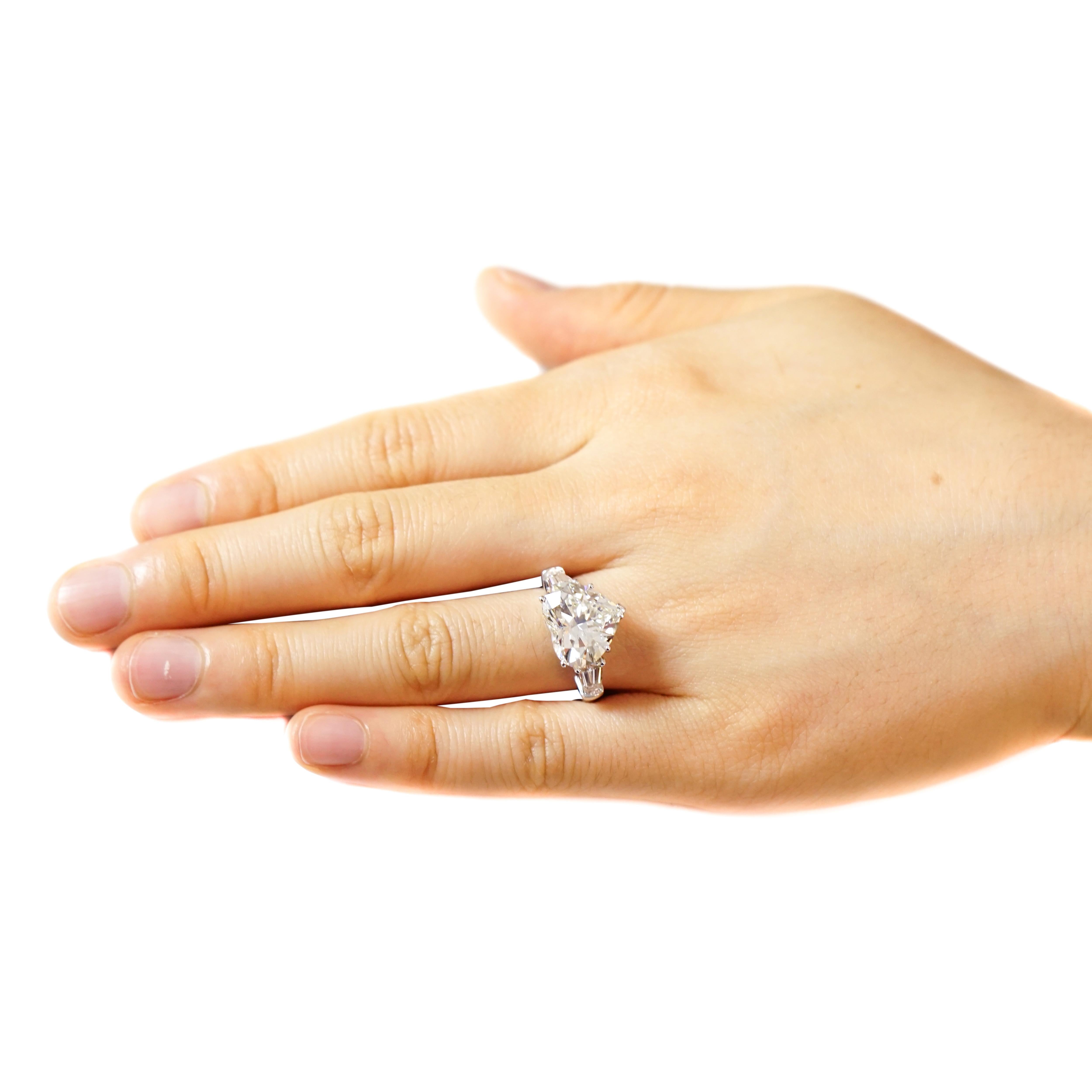 Women's Certified 5.02 Carat Heart Shaped Diamond Platinum Engagement Ring